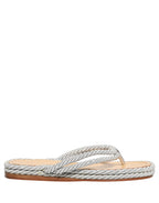 Dolce & Gabbana Silver Rope Slides Sandals Flip Flops Shoes Dolce & Gabbana