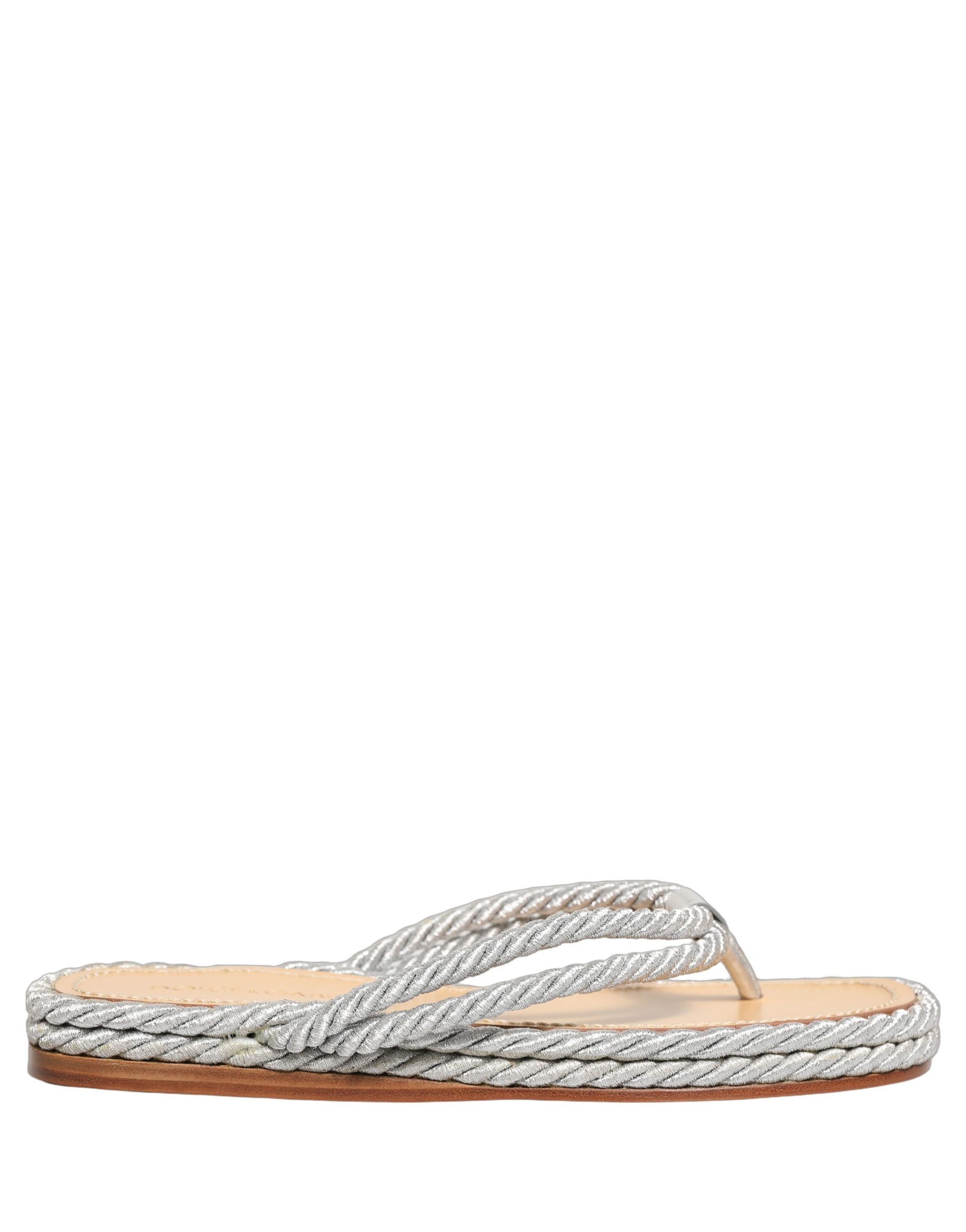 Dolce & Gabbana Silver Rope Slides Sandals Flip Flops Shoes Dolce & Gabbana