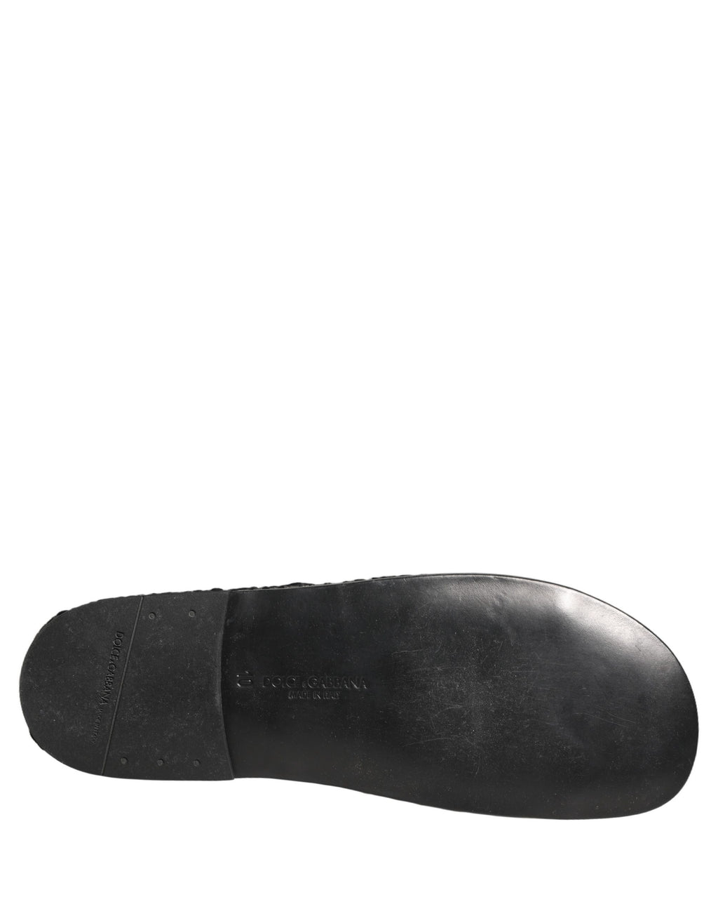 Dolce & Gabbana Black Fabric Woven Slides Sandals Flats Shoes Dolce & Gabbana