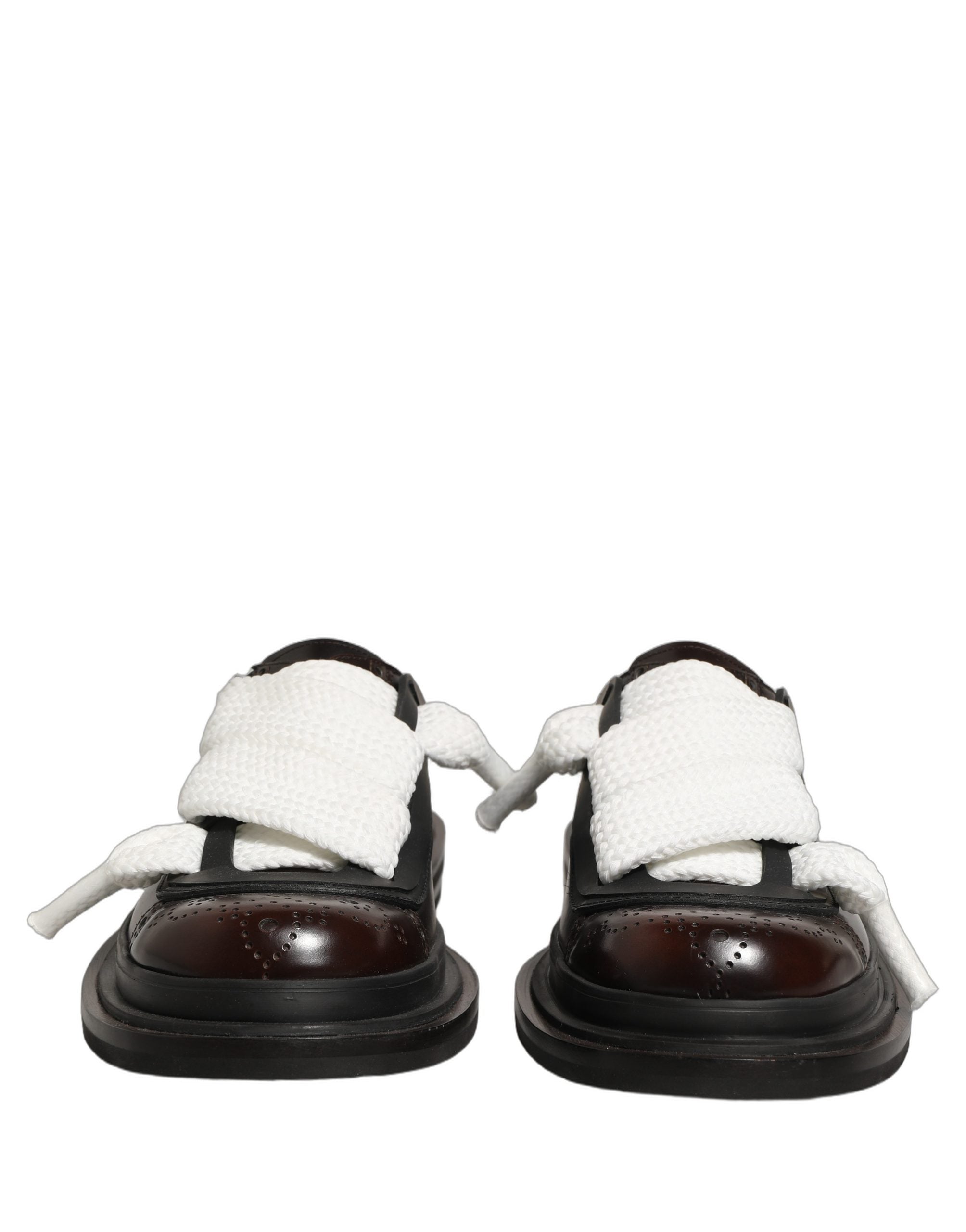 Dolce & Gabbana Brown Leather Slip On Flat Sandals Men Shoes Dolce & Gabbana