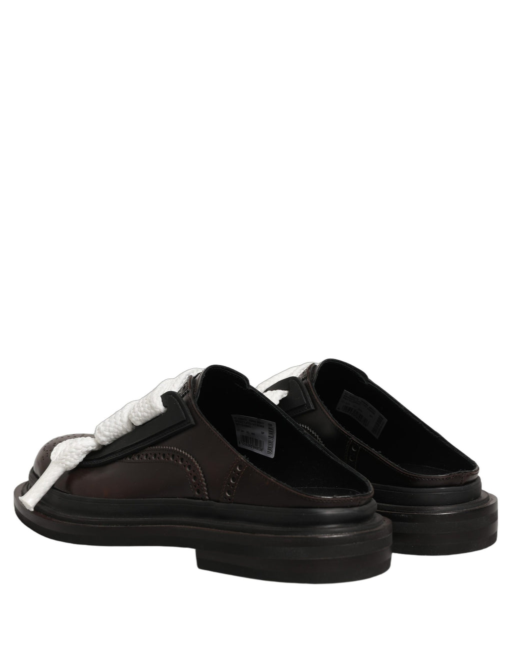 Dolce & Gabbana Brown Leather Slip On Flat Sandals Men Shoes Dolce & Gabbana