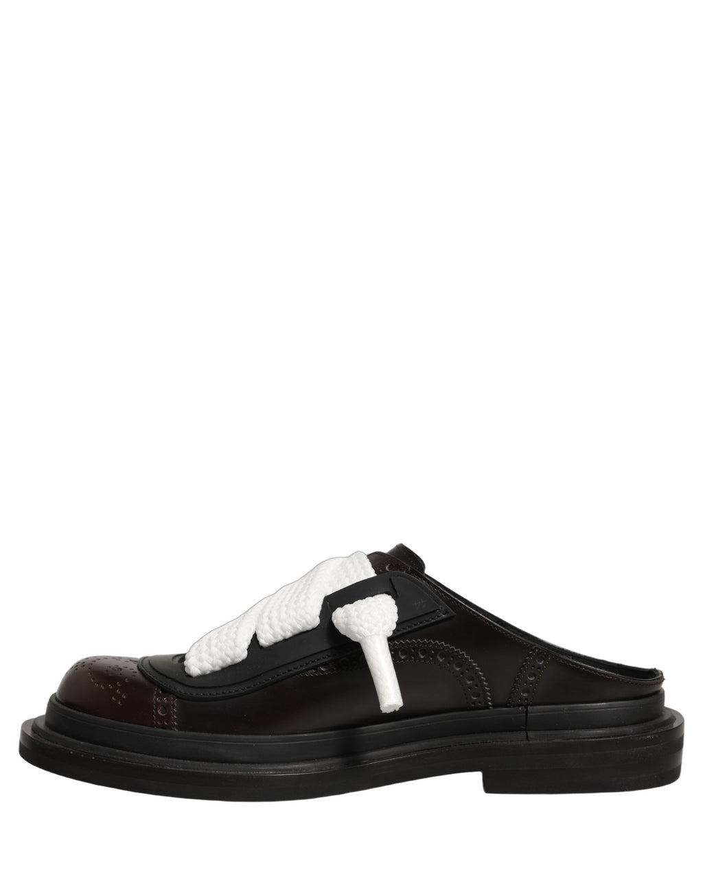 Dolce & Gabbana Brown Leather Slip On Flat Sandals Men Shoes Dolce & Gabbana