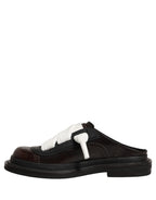 Dolce & Gabbana Brown Leather Slip On Flat Sandals Men Shoes Dolce & Gabbana