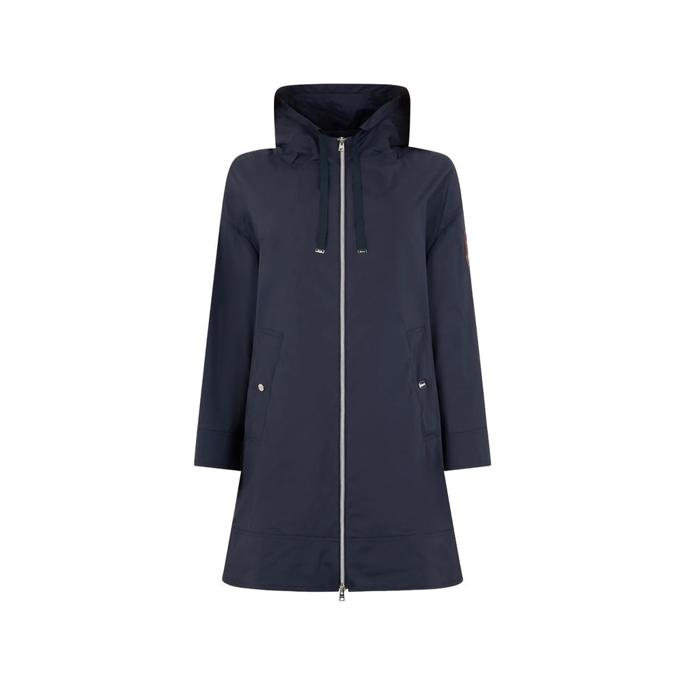 Herno Blue Elastane Coat Herno