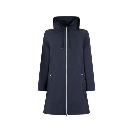 Herno Blue Elastane Coat Herno