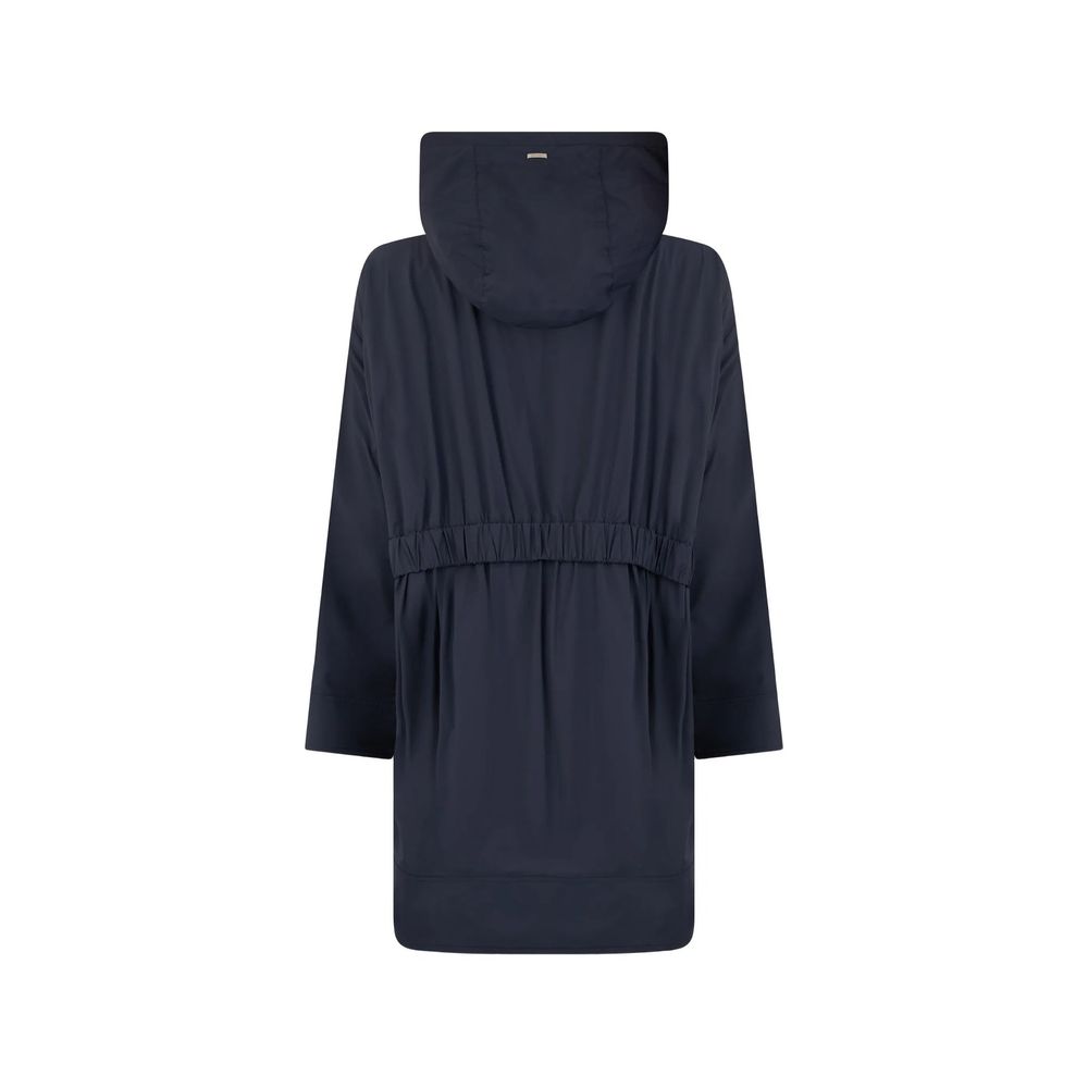 Herno Blue Elastane Coat Herno
