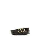 Valentino Garavani Black Calf Leather Bos Taurus Regular Belt Valentino Garavani