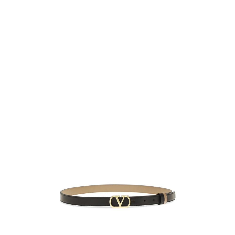 Valentino Garavani Black Calf Leather Bos Taurus Regular Belt Valentino Garavani