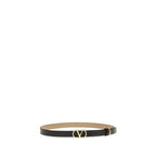 Valentino Garavani Black Calf Leather Bos Taurus Regular Belt Valentino Garavani