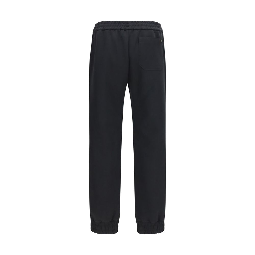 Valentino Garavani Black Cotton Joggers Workout Pants