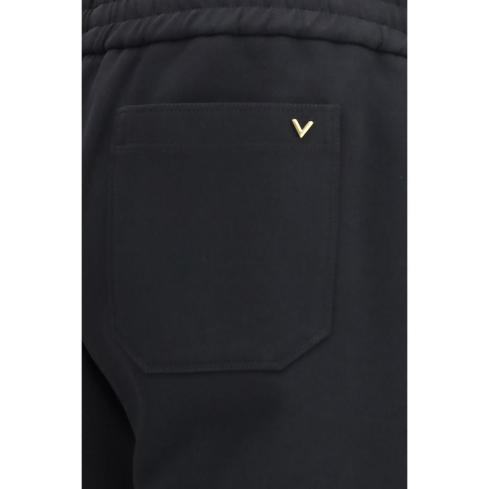 Valentino Garavani Black Cotton Joggers Workout Pants