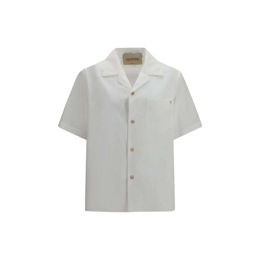 Valentino White Cotton Shortsleeve Shirt