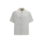 Valentino White Cotton Shortsleeve Shirt