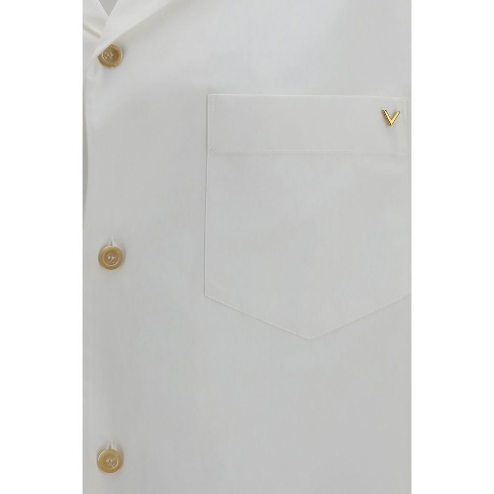 Valentino White Cotton Shortsleeve Shirt