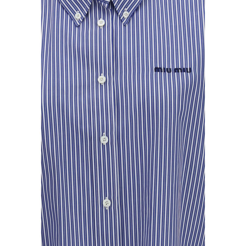Miu Miu Blue Cotton Dress Shirt Miu Miu