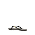 Valentino Garavani Black Calf Leather Bos Taurus Flip-Flop Sandals