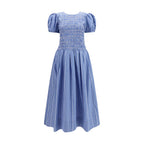 Ganni Blue Cotton Casual Dress Ganni