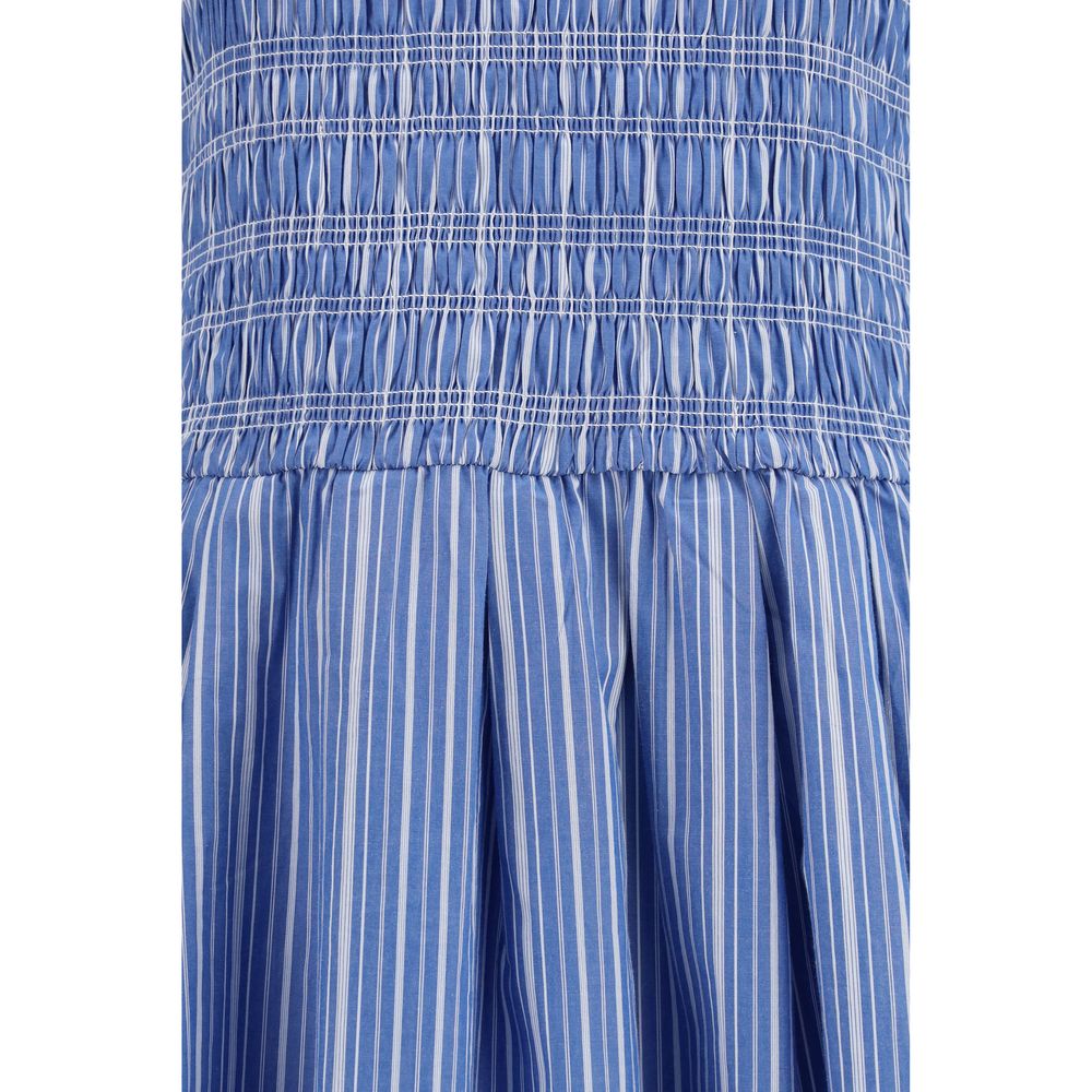 Ganni Blue Cotton Casual Dress Ganni