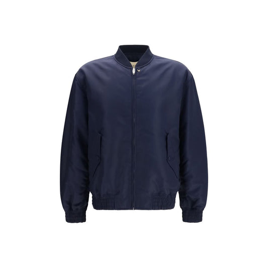 Valentino Garavani Blue Polyamide Bomber Valentino Garavani