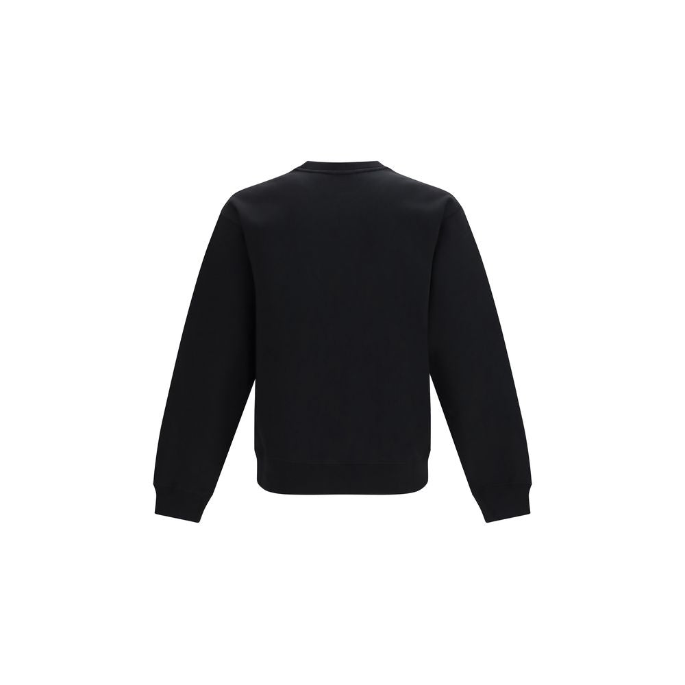 Valentino Garavani black cotton sweatshirt with logo detail, casual long-sleeve top for everyday wear.