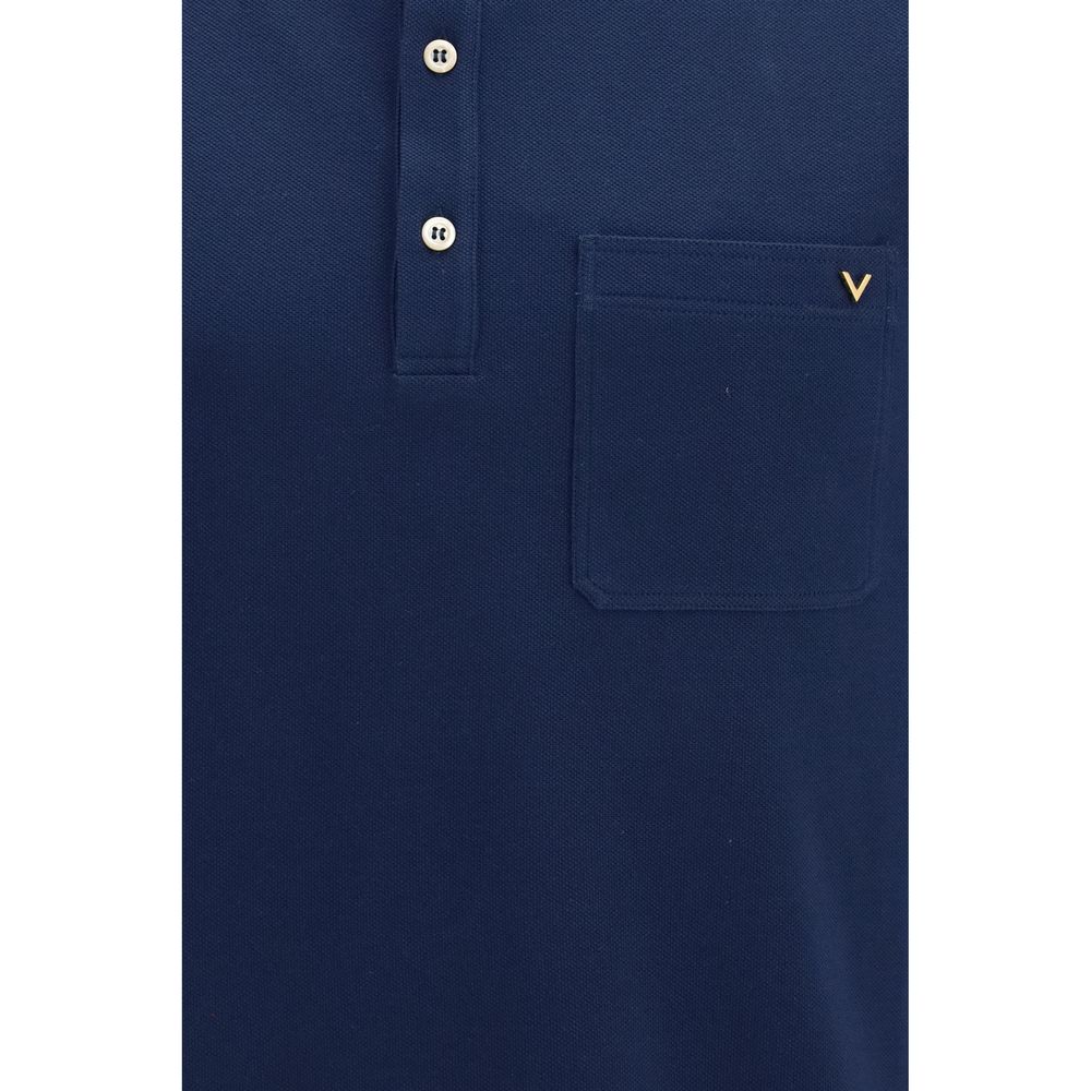 Valentino Blue Cotton Polo Shirt