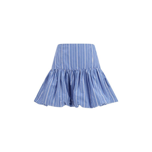 Ganni Blue Cotton Mini Skirt