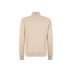 Herno beige cotton sweatshirt with a crewneck and long sleeves, casual and comfortable for everyday wear.