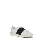Valentino Garavani Black And White Calf Leather Bos Taurus Low Top Sneakers