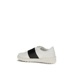 Valentino Garavani Black And White Calf Leather Bos Taurus Low Top Sneakers