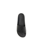 Valentino Garavani black rubber flat sandals with open toe and minimalist design for casual summer wear
