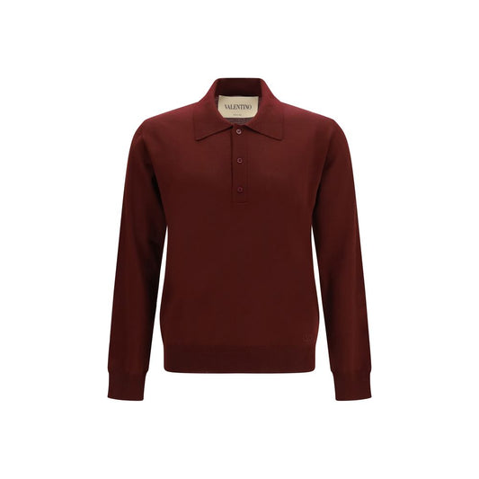 Valentino Garavani Bordeaux Wool Oves Aries Polo Shirt Valentino Garavani