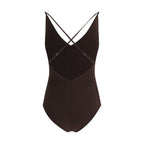 Brunello Cucinelli Brown Nylon One-Piece Swimsuit