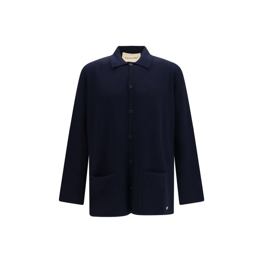 Valentino Garavani Blue Wool Oves Aries Cardigan Valentino Garavani
