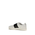 Valentino Garavani black calf leather Bos Taurus low top sneakers with white sole detailing.
