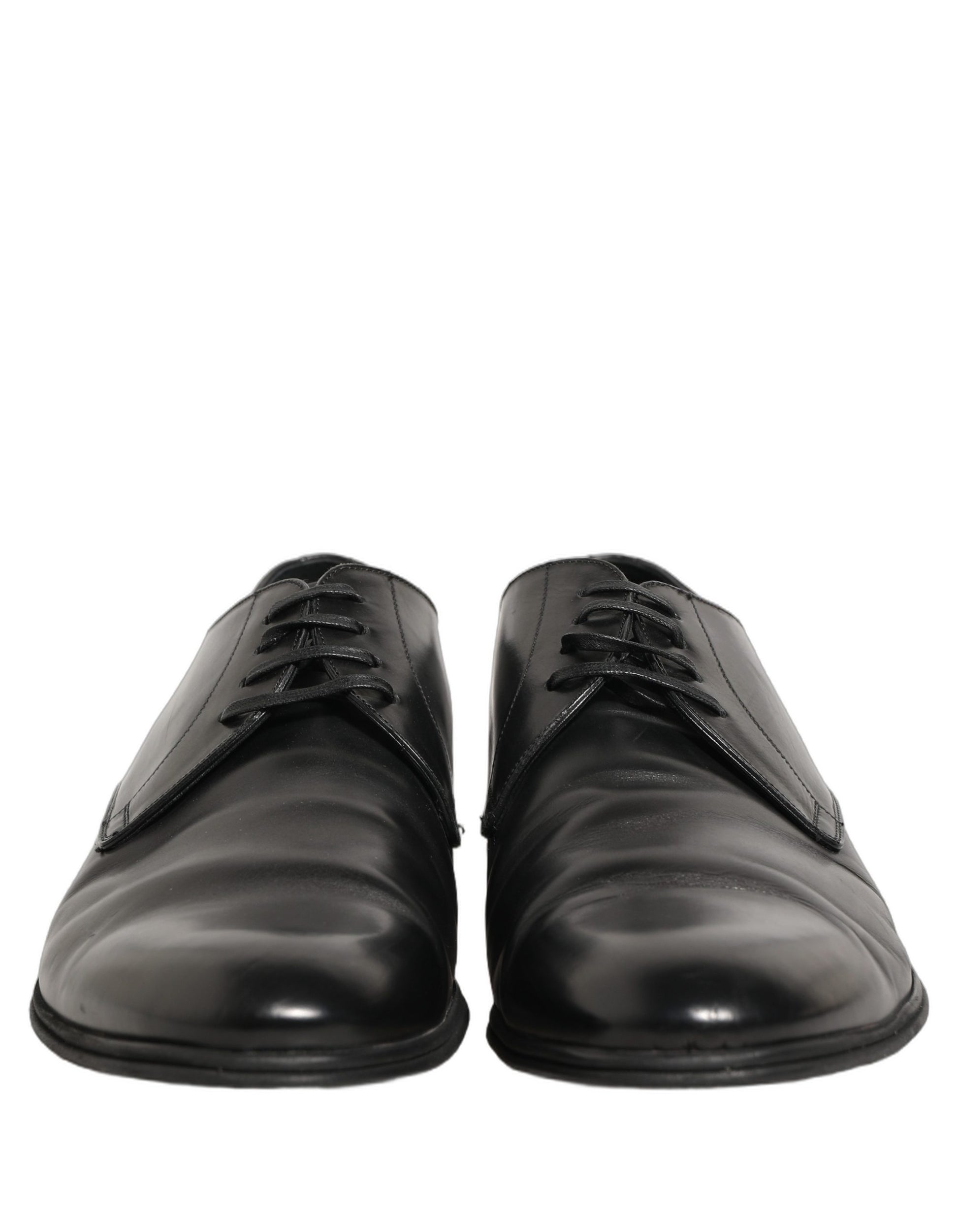 Dolce & Gabbana Black Leather Men Derby Dress Formal Shoes Dolce & Gabbana