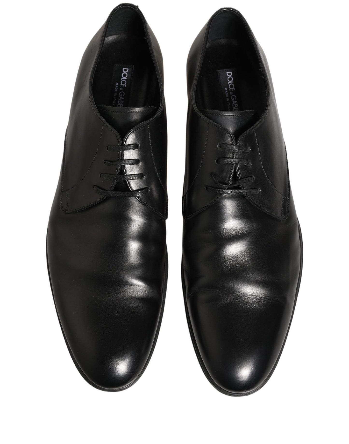 Dolce & Gabbana Black Leather Men Derby Dress Formal Shoes Dolce & Gabbana