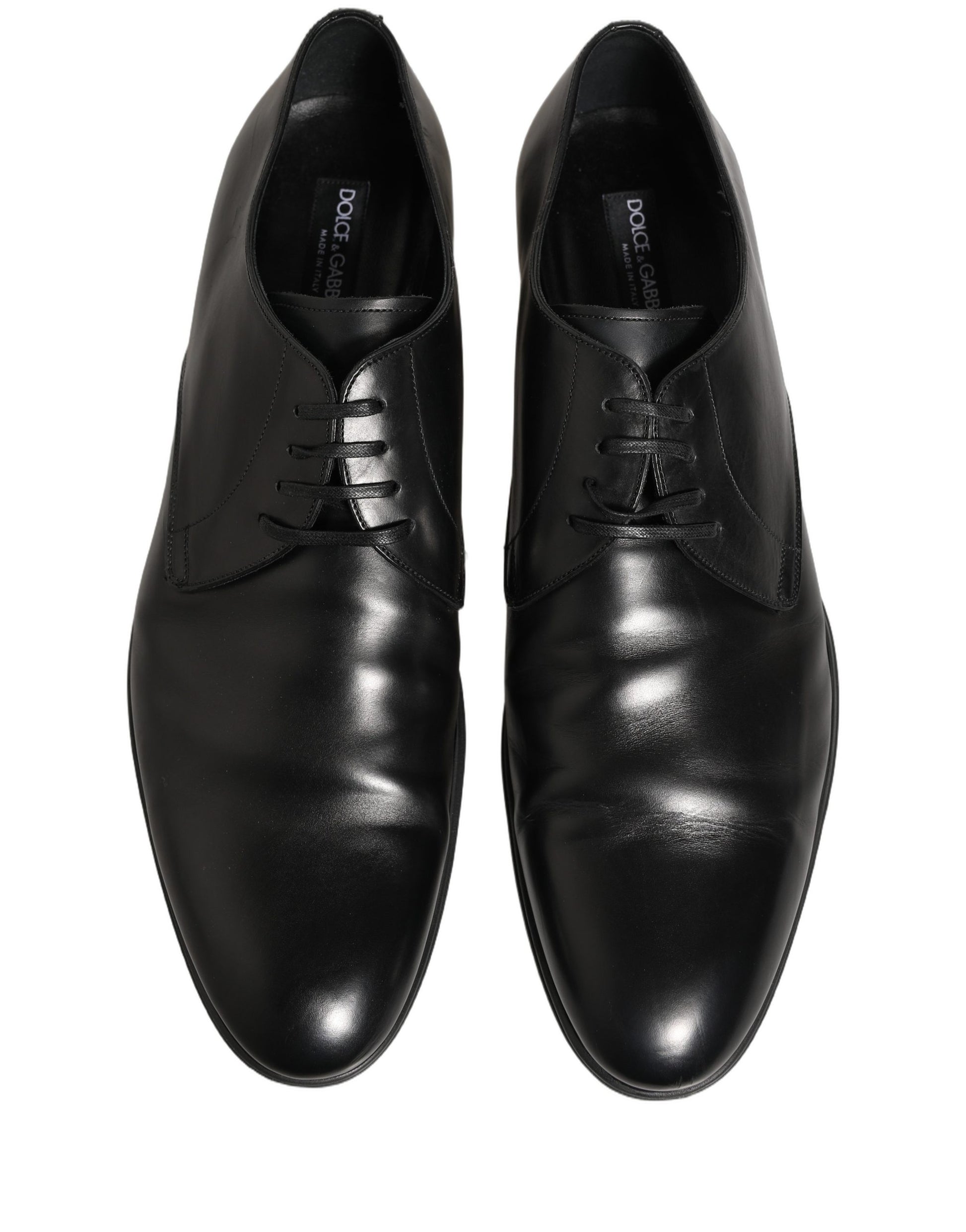 Dolce & Gabbana Black Leather Men Derby Dress Formal Shoes Dolce & Gabbana