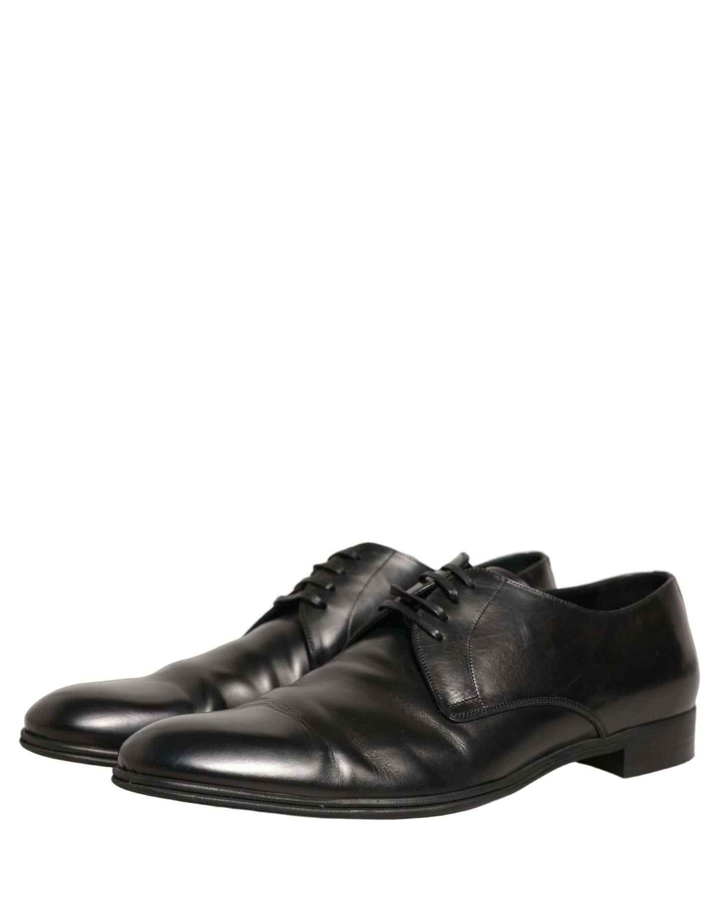 Dolce & Gabbana Black Leather Men Derby Dress Formal Shoes Dolce & Gabbana