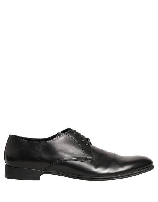 Dolce & Gabbana Black Leather Men Derby Dress Formal Shoes Dolce & Gabbana