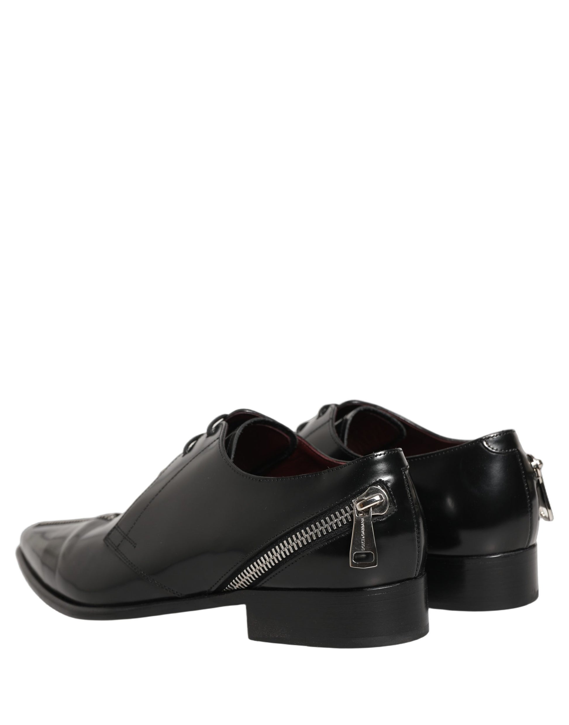 Dolce & Gabbana Black Leather Men Derby Dress Formal Shoes Dolce & Gabbana