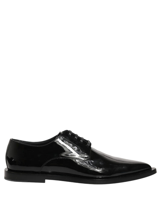 Dolce & Gabbana Black Leather Men Derby Dress Formal Shoes Dolce & Gabbana