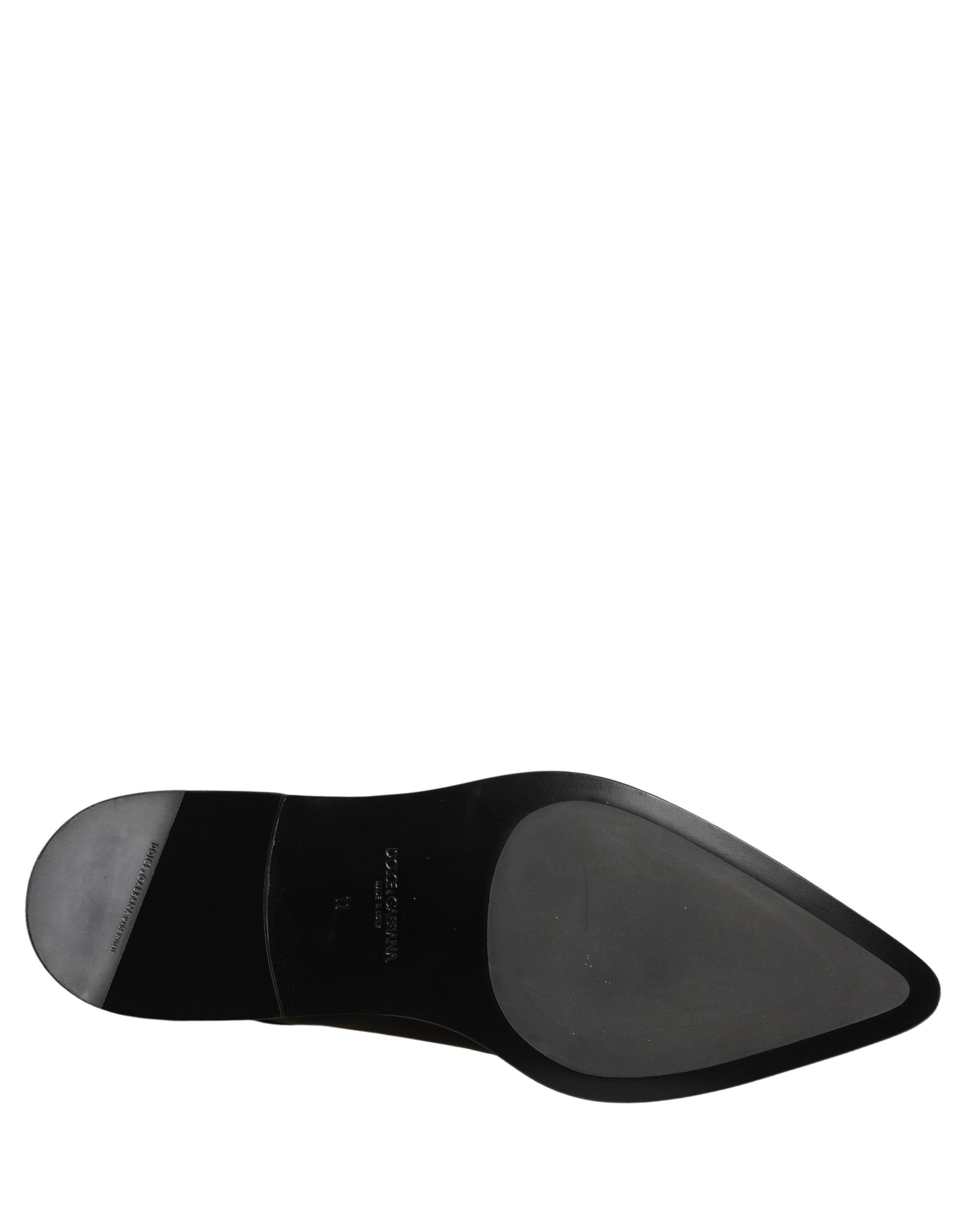 Dolce & Gabbana Black Leather Men Derby Dress Formal Shoes Dolce & Gabbana