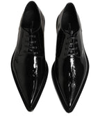 Dolce & Gabbana Black Leather Men Derby Dress Formal Shoes Dolce & Gabbana