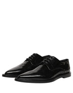 Dolce & Gabbana Black Leather Men Derby Dress Formal Shoes Dolce & Gabbana