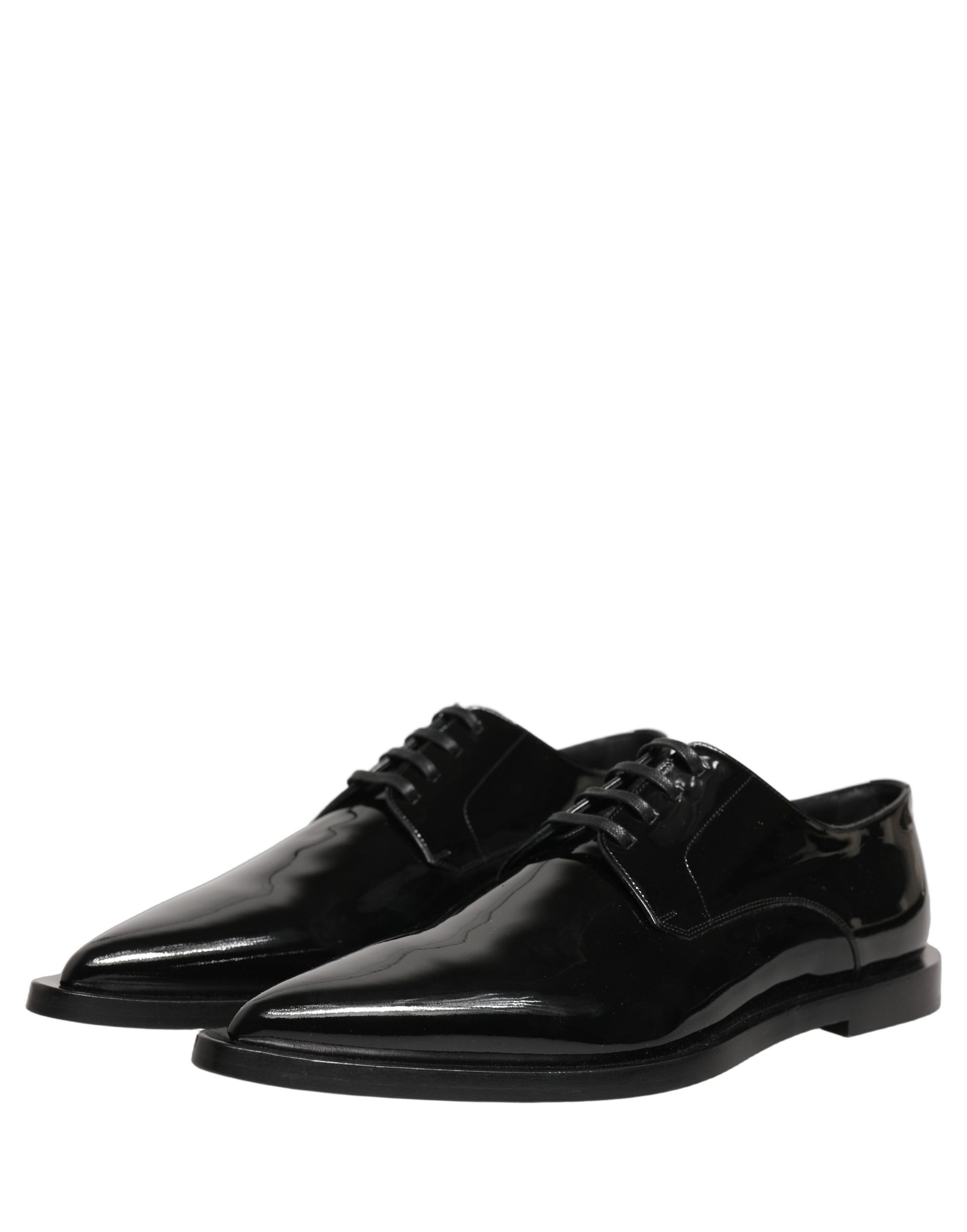 Dolce & Gabbana Black Leather Men Derby Dress Formal Shoes Dolce & Gabbana