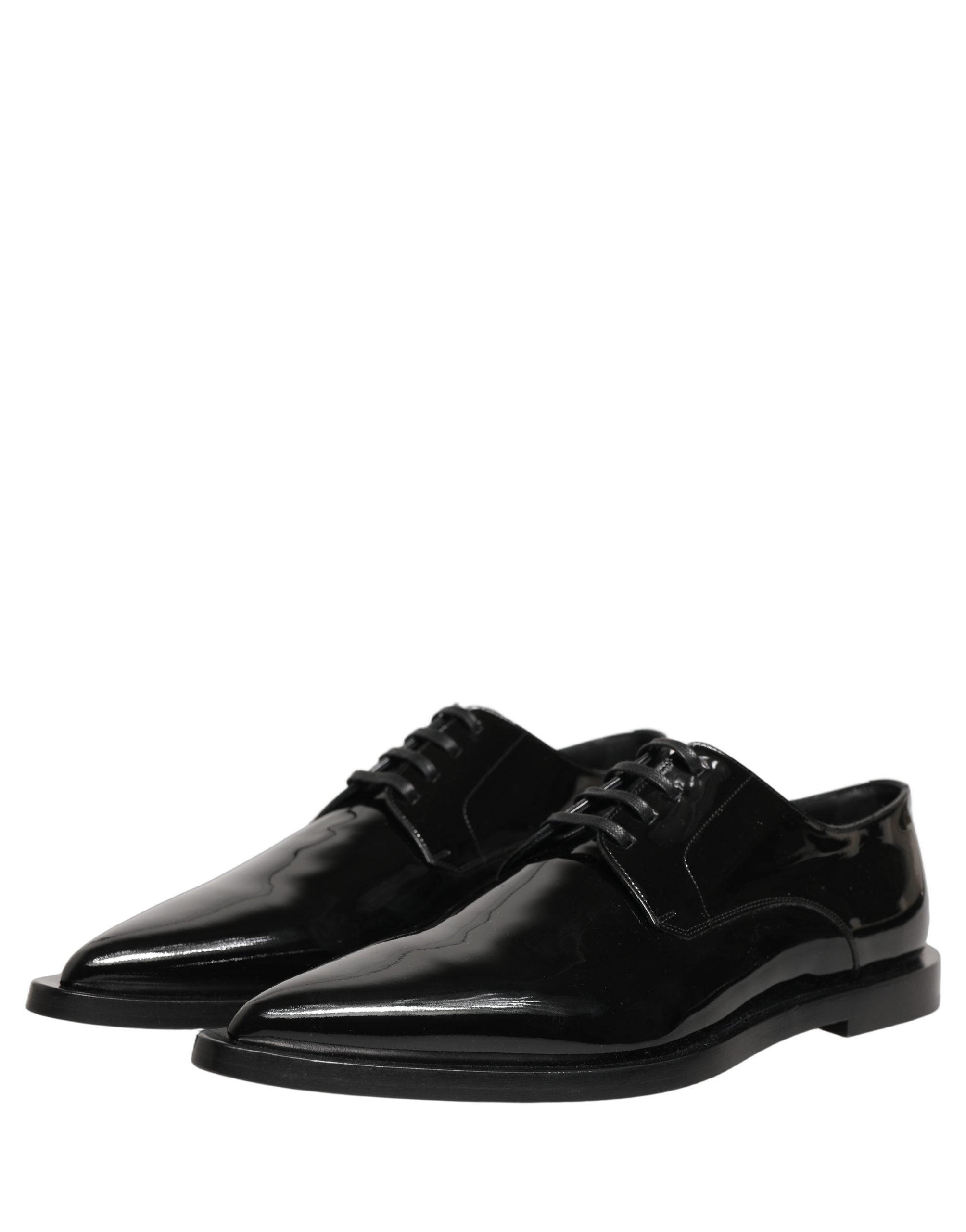 Dolce & Gabbana Black Leather Men Derby Dress Formal Shoes Dolce & Gabbana