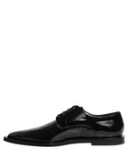 Dolce & Gabbana Black Leather Men Derby Dress Formal Shoes Dolce & Gabbana