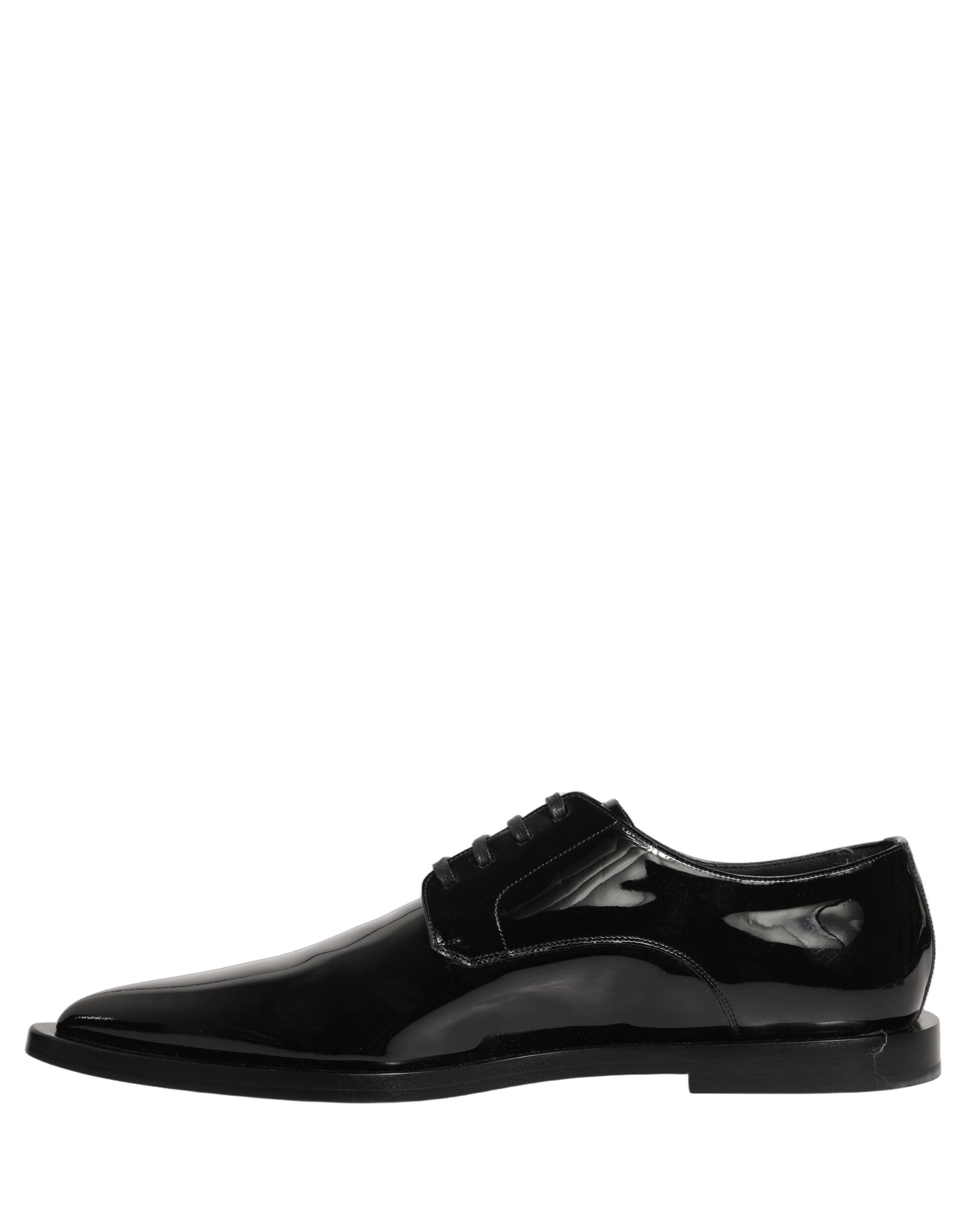 Dolce & Gabbana Black Leather Men Derby Dress Formal Shoes Dolce & Gabbana