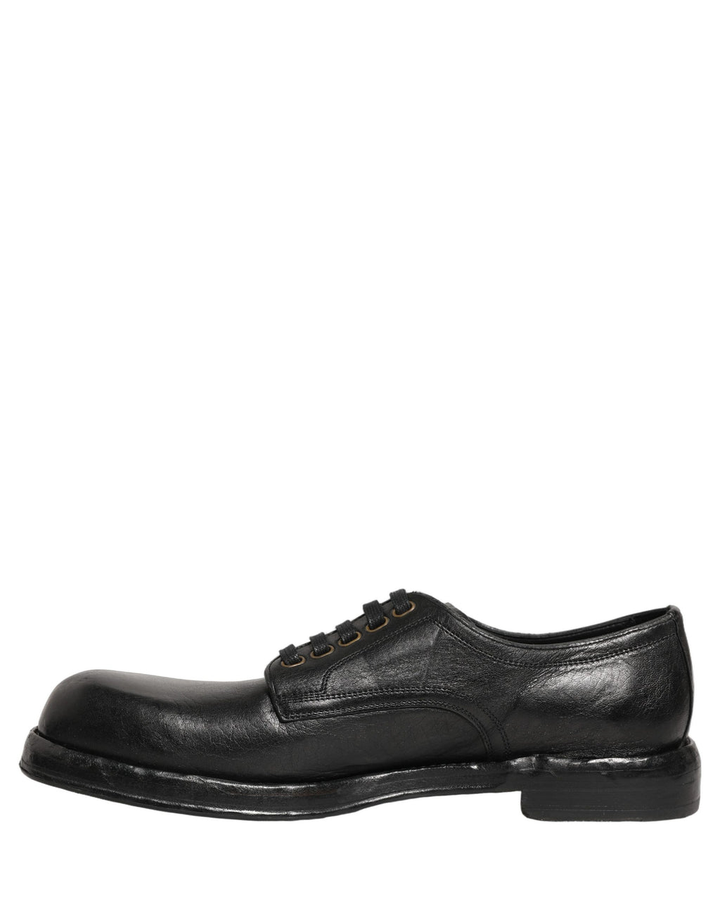 Dolce & Gabbana Black Leather Lace Up Derby Dress Men Shoes Dolce & Gabbana