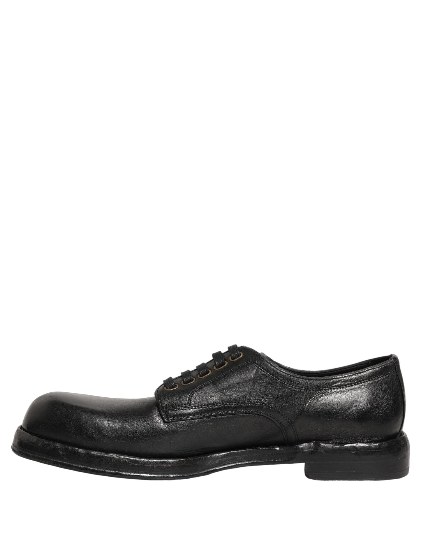 Dolce & Gabbana Black Leather Lace Up Derby Dress Men Shoes Dolce & Gabbana